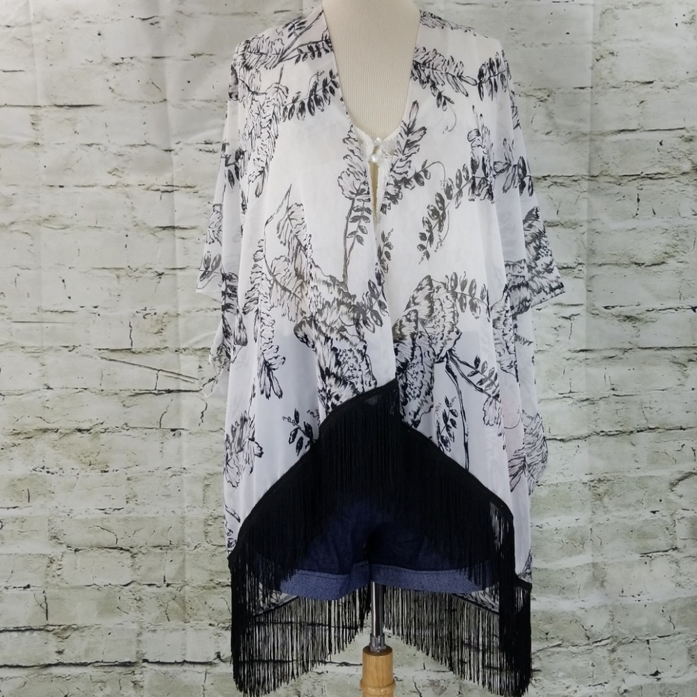 LAST ONE NEW Leaf Kimono Coverup Jacket OS to Plus - Picture 4 of 8